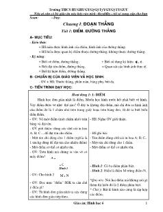 Giáo án Toán học lớp 6 - Hình học - Tiết 1, 2, 3