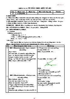 Giáo án Toán học lớp 6 - Hình học - Tiết 20 đến tiết 28