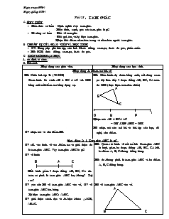 Giáo án Toán học lớp 6 - Hình học - Tiết 25: Tam giác