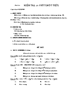 Giáo án Toán học lớp 6 - Hình học - Tiết 28: Kiểm tra 45 phút (một tiết)