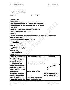 Giáo án Toán học lớp 6 - Hình học - Tiết 5: Tia