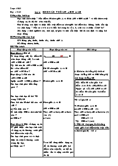 Giáo án Toán học lớp 6 - Hình học - Tiết 9: Khi nào thì am + bm = ab