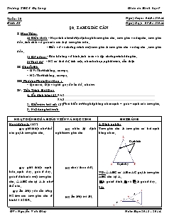 Giáo án Toán học lớp 6 - Tiết 33 -  Bài 6: Tam giác cân