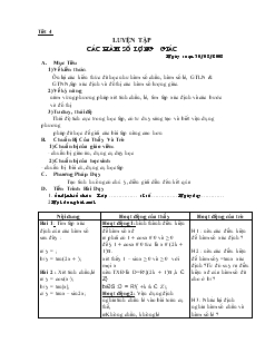 Giáo án Toán học lớp 6 - Tiết 4: Luyện tập các hàm số lượng giác
