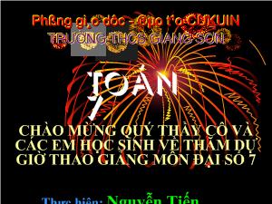 Bài giảng Toán 7 - Mặt phẳng tọa độ