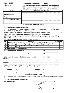 Bài kiểm tra môn: Toán - Bài số: 01