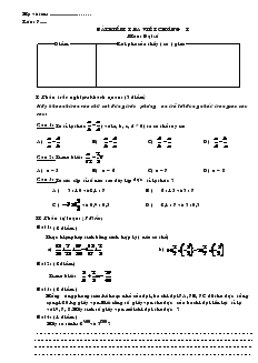 Bài kiểm tra viết chương I môn: Đại số