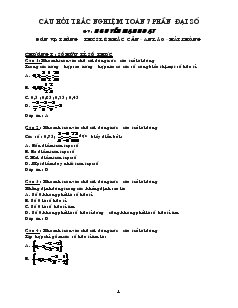 Câu hỏi trắc nghiệm Toán 7 phần Đại Số