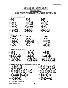 Chuyên đề Ôn tập hè - Lớp 7 lên 8