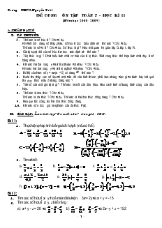 Đề cương ôn tập Toán 7 - Học kì II (năm học 2008 - 2009)