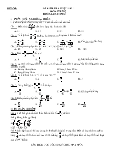 Đề kiểm tra 1 tiết lần 1 môn: Đại số thời gian: 45 phút