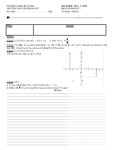 Đề kiểm tra 1 tiết môn: Hình học 7