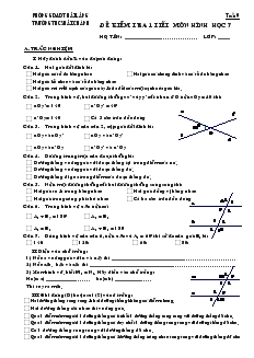 Đề kiểm tra 1 tiết môn Hình học 7 - Tuần 9