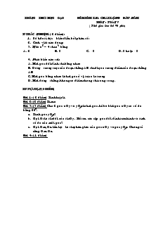 Đề kiểm tra chất lượng đầu năm môn: Toán 7