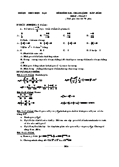 Đề kiểm tra chất lượng đầu năm môn: Toán 7