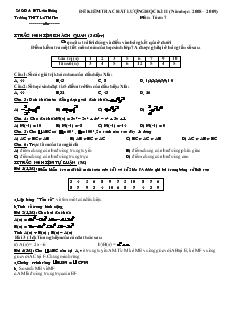 Đề kiểm tra chất lượng học kì II (năm học : 2008 – 2009) môn: Toán 7