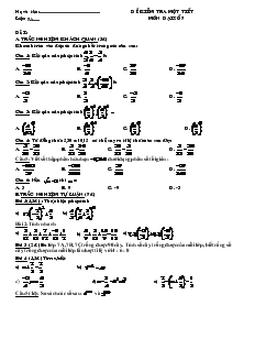 Đề kiểm tra một tiết môn Đại số 7