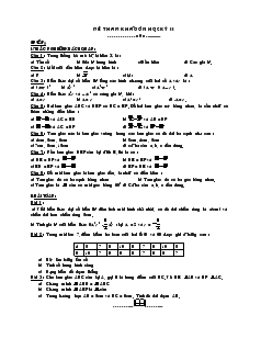 Đề tham khảo ôn học kỳ II