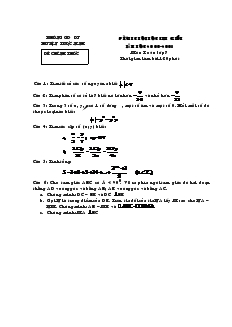 Đề thi chọn học sinh giỏi năm học 2000 - 2001 môn Toán lớp 7