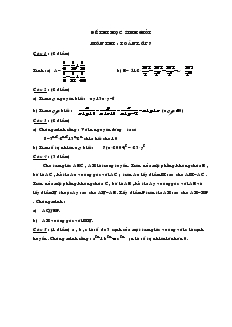 Đề thi học sinh giỏi môn thi: Toán lớp 7