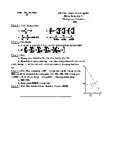 Đề thi học sinh giỏi Môn: Toán lớp 7