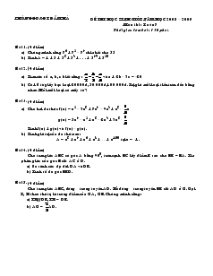 Đề thi học sinh giỏi năm học 2008 - 2009 môn thi: Toán 7