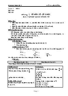 Giáo án Đại số 7