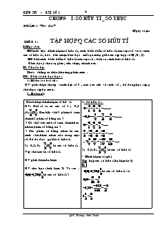 Giáo án Đại số 7 cả năm