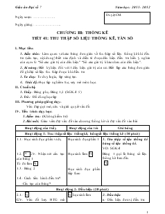 Giáo án Đại số 7 - Năm học: 2011 - 2012