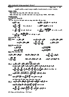 Giáo án dạy bồi dưỡng ngoài giờ – Toán 9