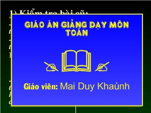 Giáo án giảng dạy môn toán