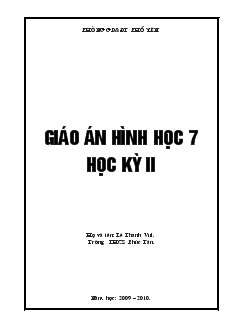 Giáo án hình học 7 học kỳ II