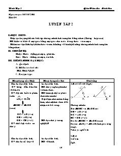 Giáo án Hình học 7 - Tiết 24: Luyện tập