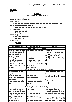Giáo án Toán 7 - Đại só - Học kỳ I - Trường THCS Hương Toàn