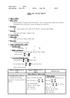 Giáo án Toán 7 - Đại số - Tiết 10: Tỉ lệ thức