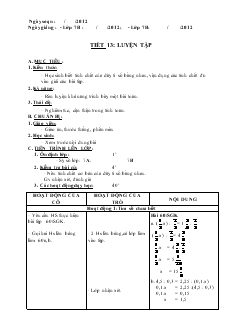 Giáo án Toán 7 - Đại số - Tiết 13: Luyện tập