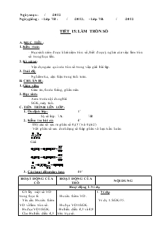 Giáo án Toán 7 - Đại số - Tiết 15: Làm tròn số