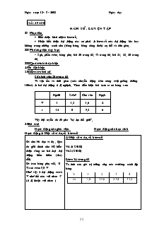 Giáo án Toán 7 - Đại số - Tiết 29+30: Hàm số, luyện tập