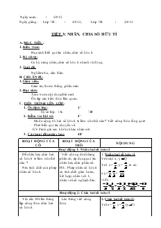 Giáo án Toán 7 - Đại số - Tiết 3: Nhân, chia số hữu tỉ