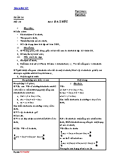 Giáo án Toán 7 - Đại số - Tiết 56 đến tiết 61