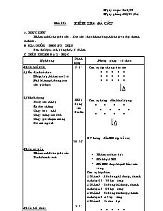 Giáo án Toán 7 - Đại số - Tiết 66: Kiểm tra đá cầu