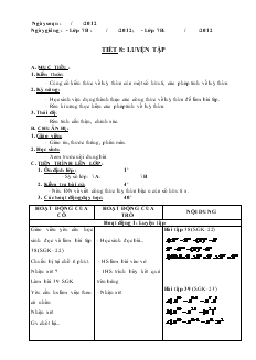 Giáo án Toán 7 - Đại số - Tiết 8: Luyện tập