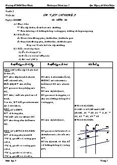Giáo án Toán 7 - Hình học - Tiết 14: Ôn tập chương I - Trường THCS Hoà Bình