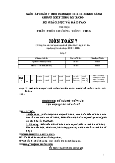 Giáo án Toán 7 mới năm học 2011 - 2012 theo sách chuẩn kiến thức kỹ năng