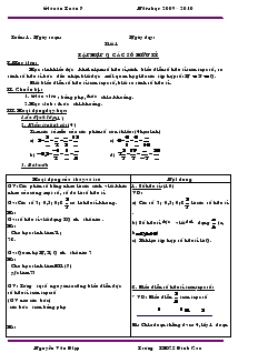 Giáo án Toán 7 - Năm học 2009 – 2010