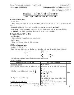 Giáo án Toán 7 - Tiết 1 đến tiết 54