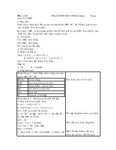 Giáo án toán 7 - Tiết 23,24: Thực hành máy tính