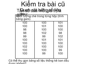 Giáo án Toán 7 - Tiết 43 - Bài 2: Bảng “tần số’’ các giá trị của dấu hiệu