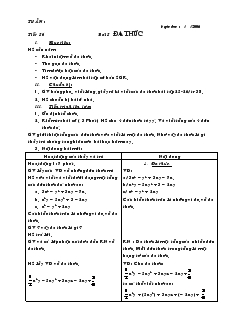 Giáo án Toán 7 - Tiết 56 đến tiết 61