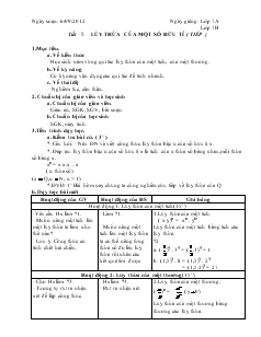 Giáo án Toán 7 - Tiết 7: Lũy thừa của một số hữu tỉ (tiếp)